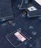 Babies' long jumpsuit in denim with a boat print blue/ecru