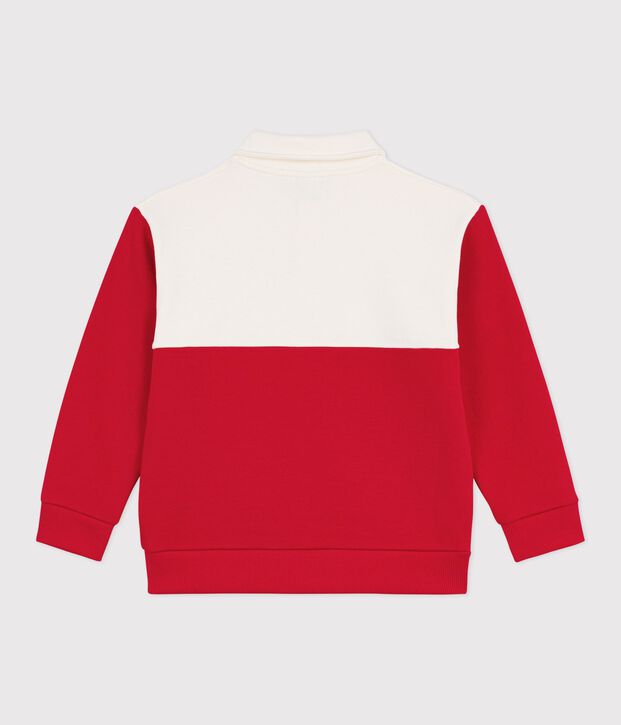 Children's polo-style cotton sweatshirt red/red