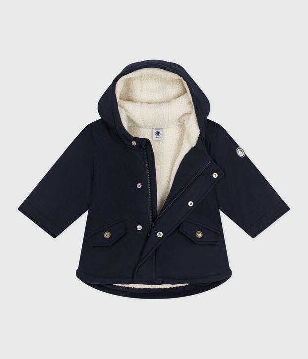 Babies' plain mid-length parka SMOKING