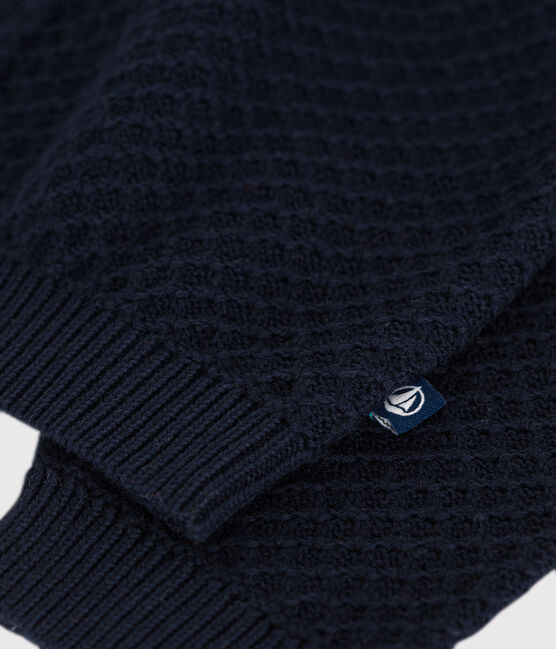 Babies' Knitted Cotton Cardigan SMOKING blue