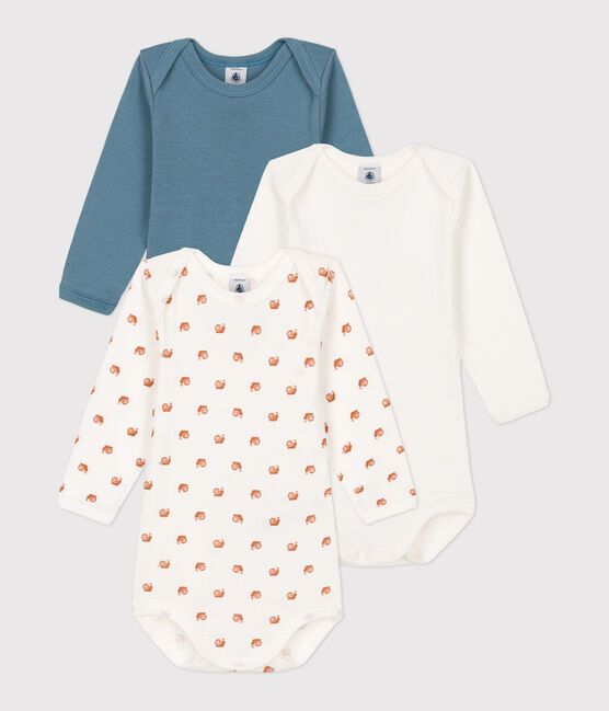 Babies' Snail Themed Long-Sleeved Cotton Bodysuits - 3-Pack variante 1