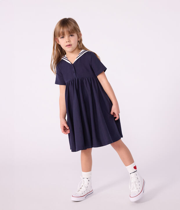 Children's short-sleeved plain cotton dress SMOKING