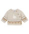 Baby boy's cardigan in knit jacquard CREAMY CHINE beige