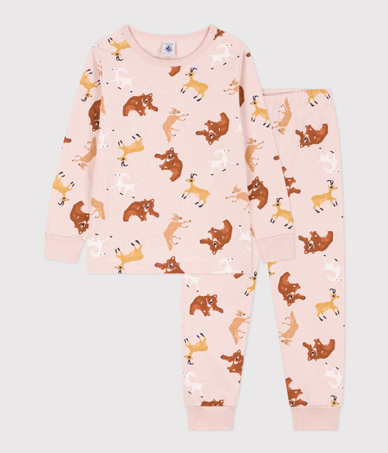 Children's Unisex Animal Fleece Pyjamas SALINE pink/MULTICO white