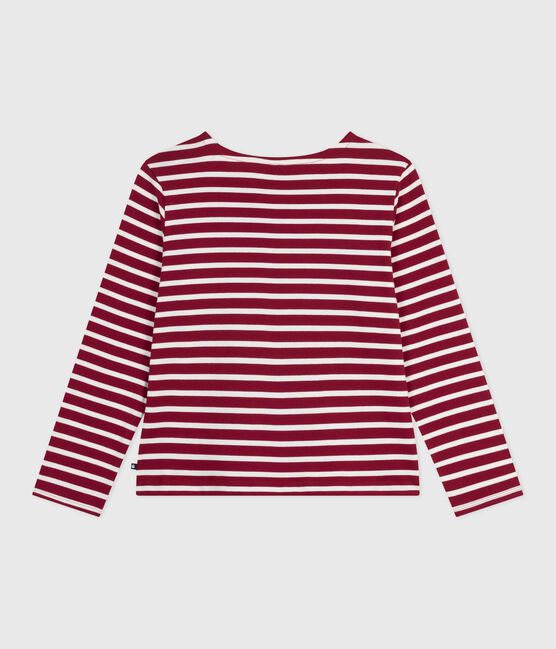 Women's cotton Breton top AMARANTE red/MILK