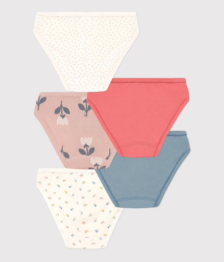 Girls' Tulip Patterned Cotton Briefs - 5-Pack multicolor