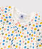 Girls' Glow-In-The-Dark Floral Short Cotton Pyjamas MARSHMALLOW white/MULTICO white