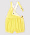 Baby Girls' Stripy Seersucker Dungaree Shorts SHINE yellow/MARSHMALLOW white