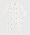 Babies' footless printed cotton pyjama suit MARSHMALLOW white/MULTICO white