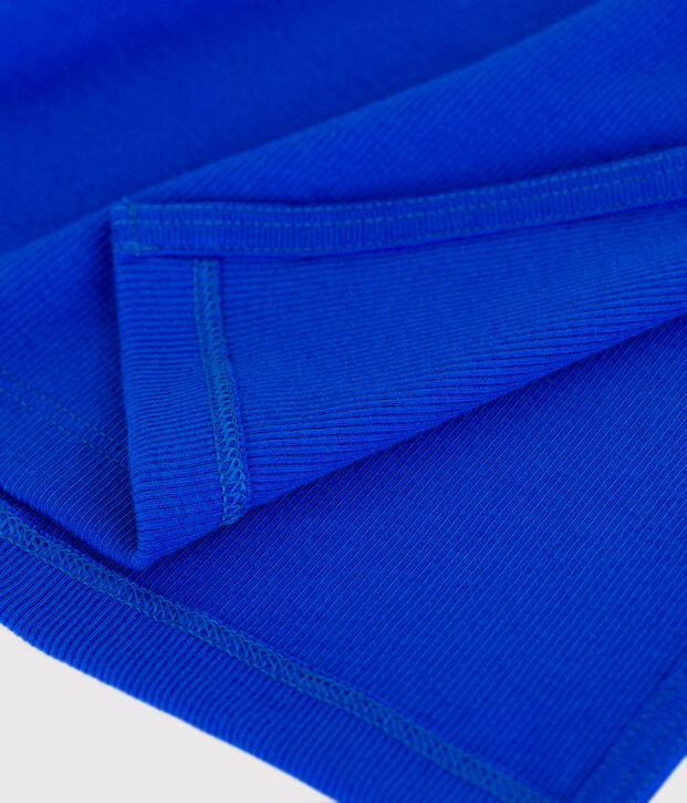 Women's long cotton vest dress blue