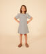 Girls' Stripy Short-Sleeved Cotton Dress