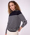 Women's nautical-inspired striped jumper in wool and cotton blue/white