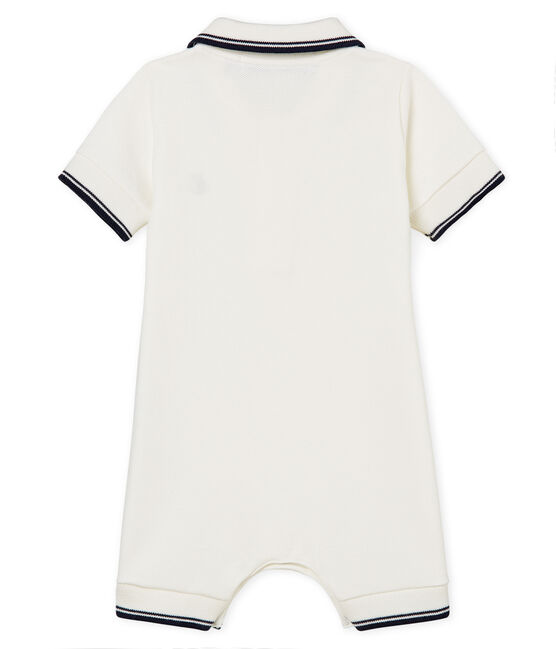 Baby boys' polo shirt Shortie MARSHMALLOW white