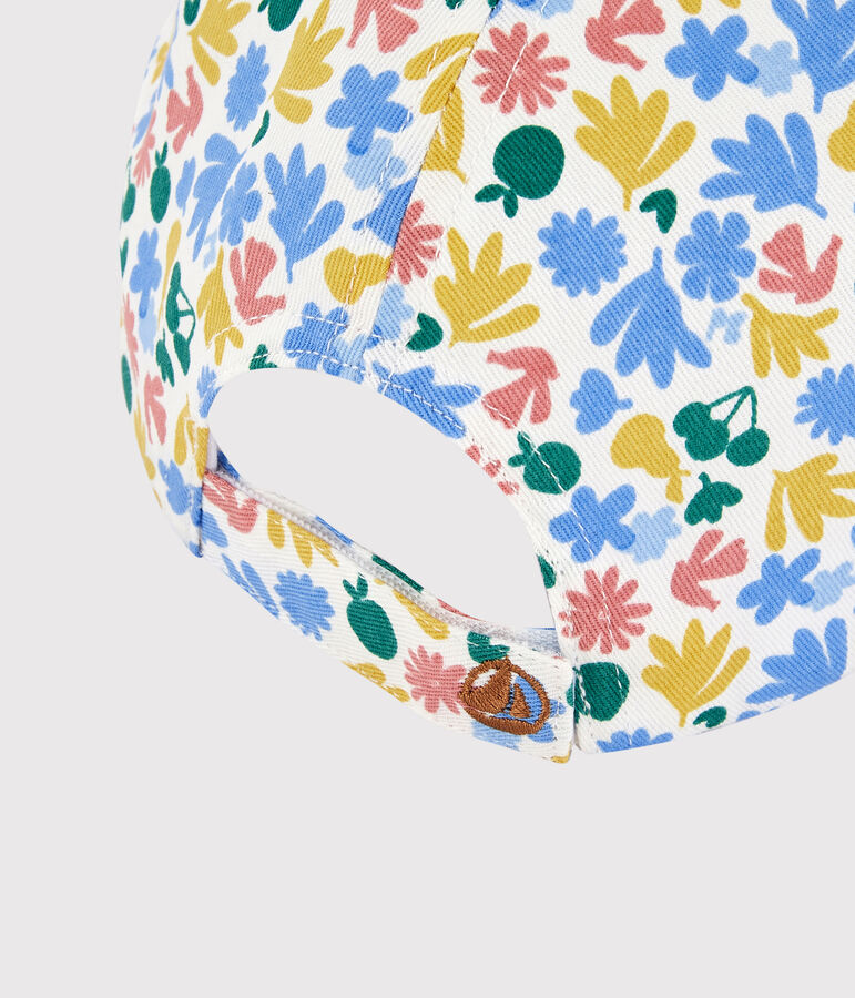 Girls' Flowery Print Cap white/multicolor