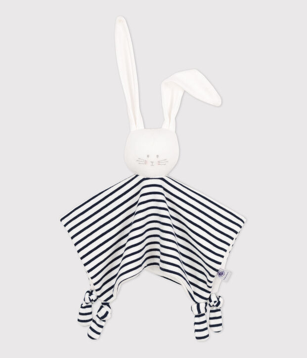 Organic cotton baby bunny sailor comforter white/blue
