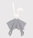 Doudou lapin marinière bébé en coton biologique