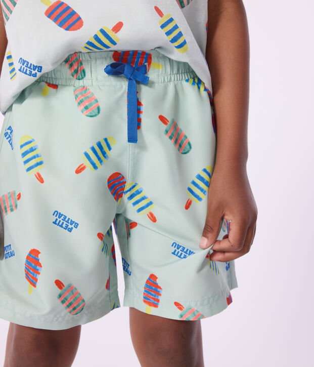 Children's printed swim shorts blue/multicolor