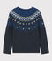 Boys' Wool/Cotton Jumper SMOKING blue/MULTICO white