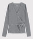 Women's Striped Cotton Wrapover Cardigan