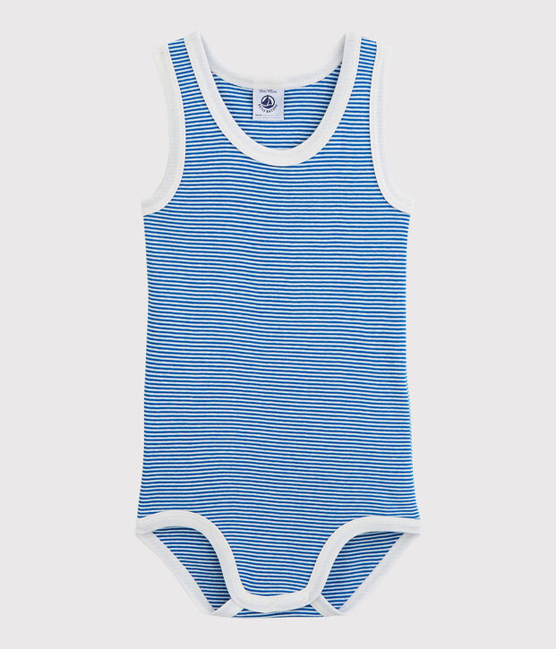 Baby Boys' Sleeveless Bodysuit blue/white