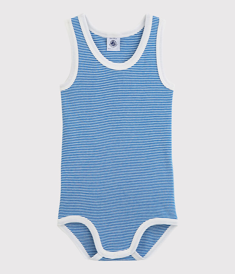 Baby Boys' Sleeveless Bodysuit blue/white