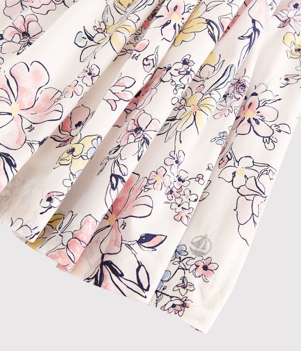 Girls' Poplin Formal Dress white/multicolor