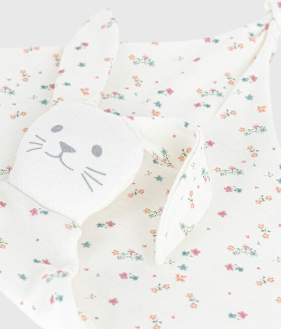 Babies' floral-print cotton comforter MARSHMALLOW white/MULTICO white