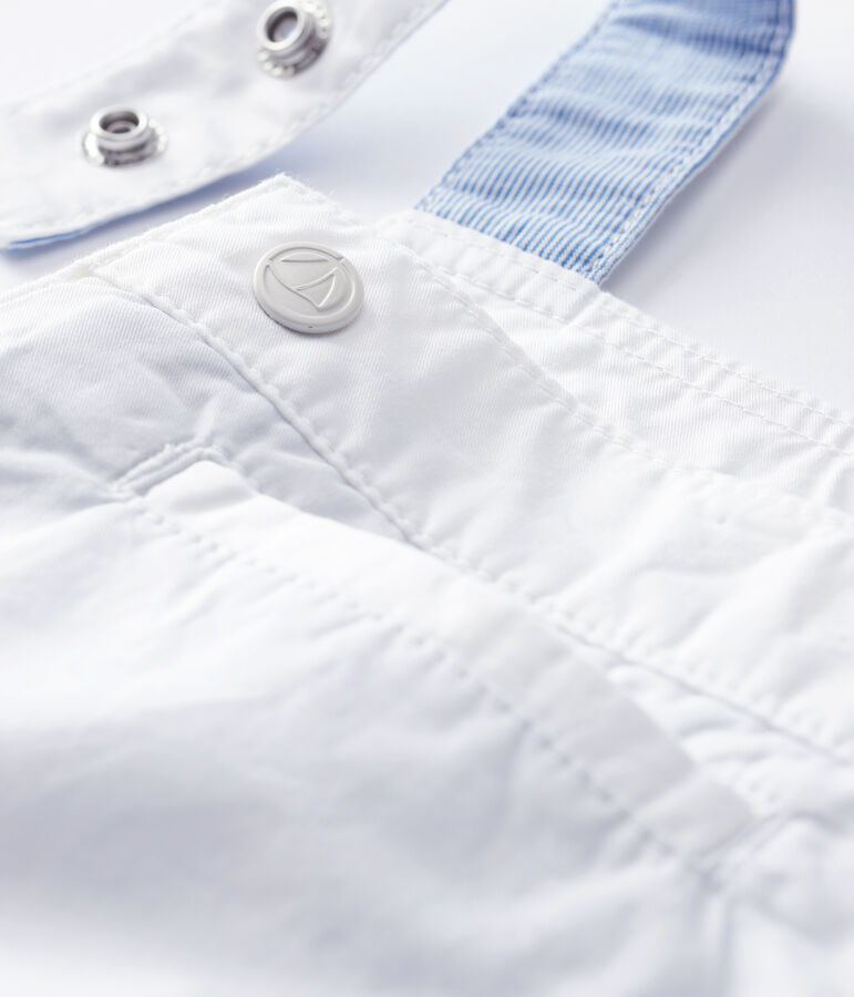 Baby Boys' Fancy Serge Dungaree Shorts white