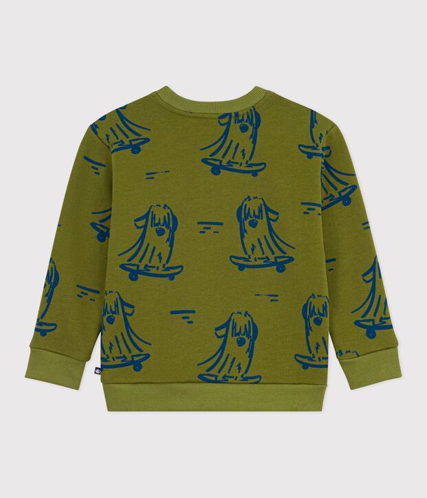 Children's printed cotton sweatshirt blue/blue