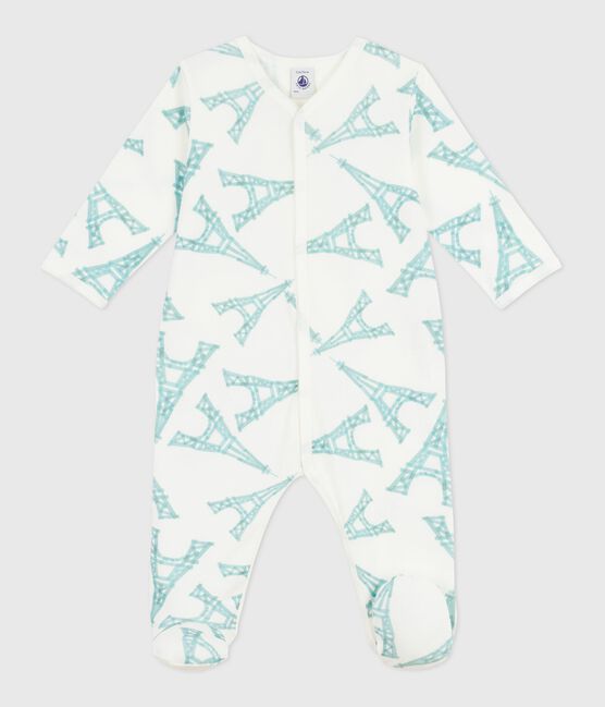 Babies' Eiffel Tower print cotton pyjama suit MARSHMALLOW /MIMI