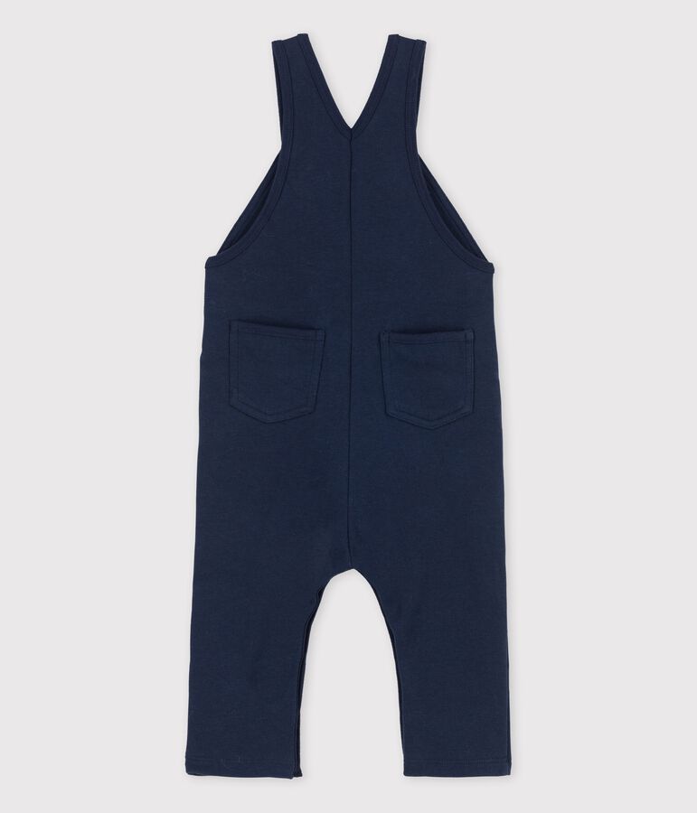 Babies' Organic Long Thick Jersey Dungarees blue