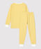 Unisex Pinstriped Yellow Organic Cotton Tube Knit Pyjamas yellow/white