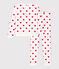 Women's Heart Themed Cotton Pyjamas MARSHMALLOW white/TERKUIT red