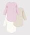 Pack of plain cotton long-sleeved baby bodies multicolor