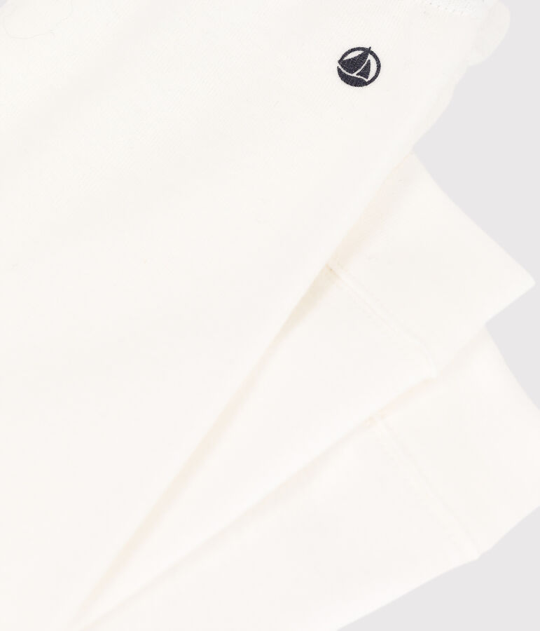 Babies' Ribbed Cotton Leggings white