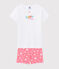Girls' "Bonheur" Cotton Short Pyjamas MARSHMALLOW white/MULTICO white