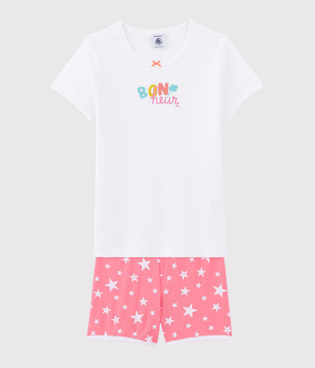 Girls' Bonheur Cotton Short Pyjamas white/multicolor