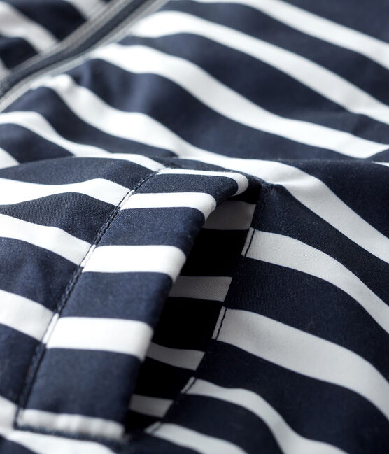 Striped Baby Boys' Down Jacket SMOKING blue/MARSHMALLOW white