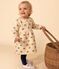 Babies' Long-Sleeved Patterned Quilted Tube Knit Dress AVALANCHE white/MULTICO
