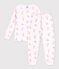 Children's pyjamas in ski-print fleece pink/multicolor