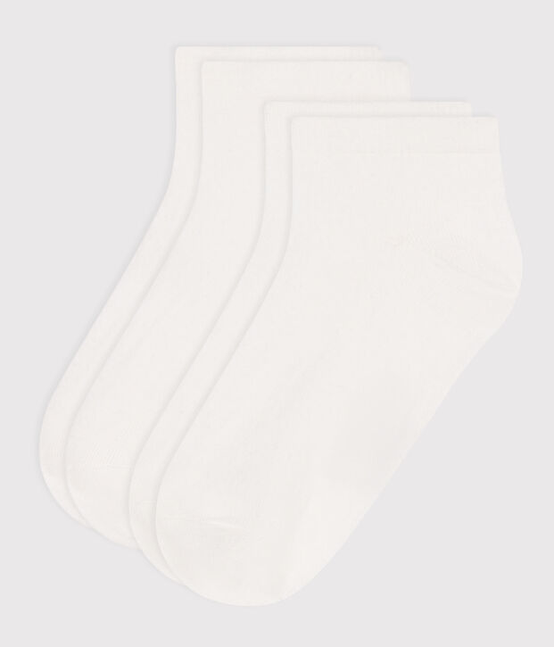 2 pairs of plain cotton ankle socks for children white