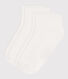 2 PAIRS OF PLAIN WHITE COTTON CHILDREN'S SOCKS