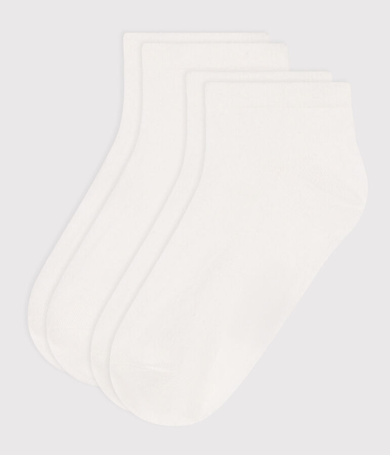 2 pairs of plain cotton ankle socks for children white