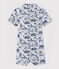 Baby boys' printed fleece playsuit POUSSIERE grey/SMOKING blue
