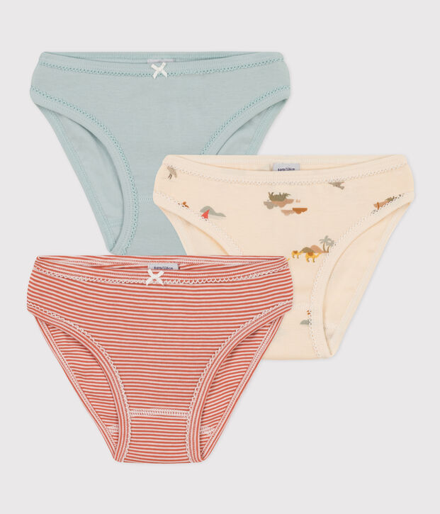 Girls' Animal Patterned Cotton Briefs - 3-Pack multicolor