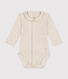 Babies' Long-Sleeved Cotton Bodysuit With Collar