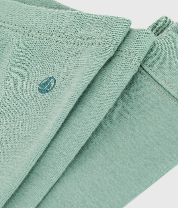 Babies' plain cotton leggings green