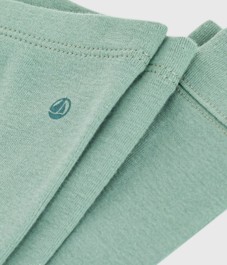 Babies' plain cotton leggings green