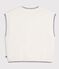Children's sleeveless wool and cotton cable-knit jumper white