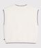 Children's sleeveless wool and cotton cable-knit jumper white